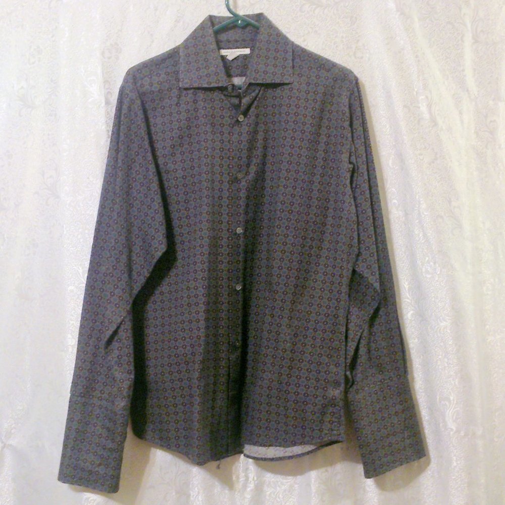 Banana Republic Gray Patterned Dress Shirt